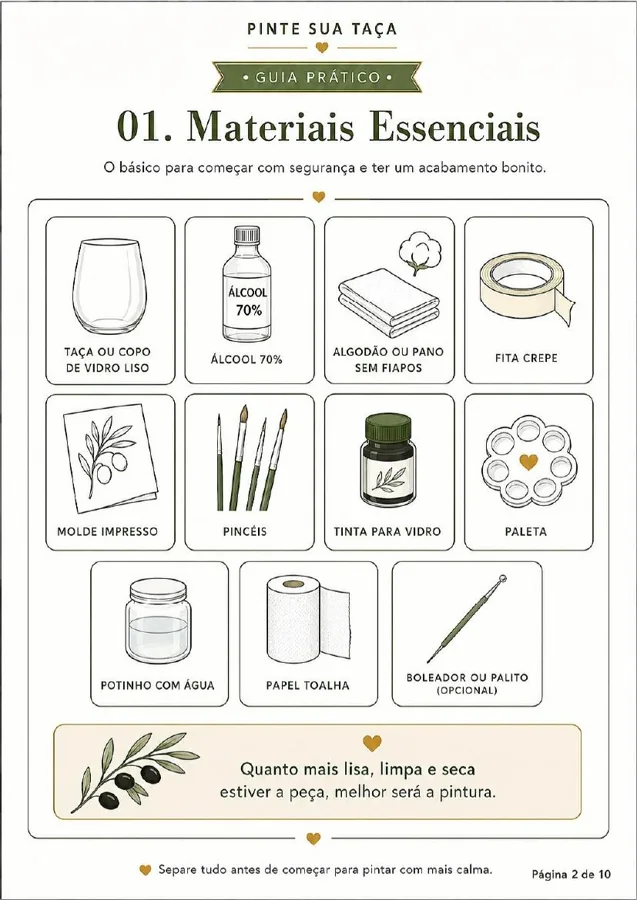 Página de orientaciones sobre pinturas, pinceles y acabado en el horno